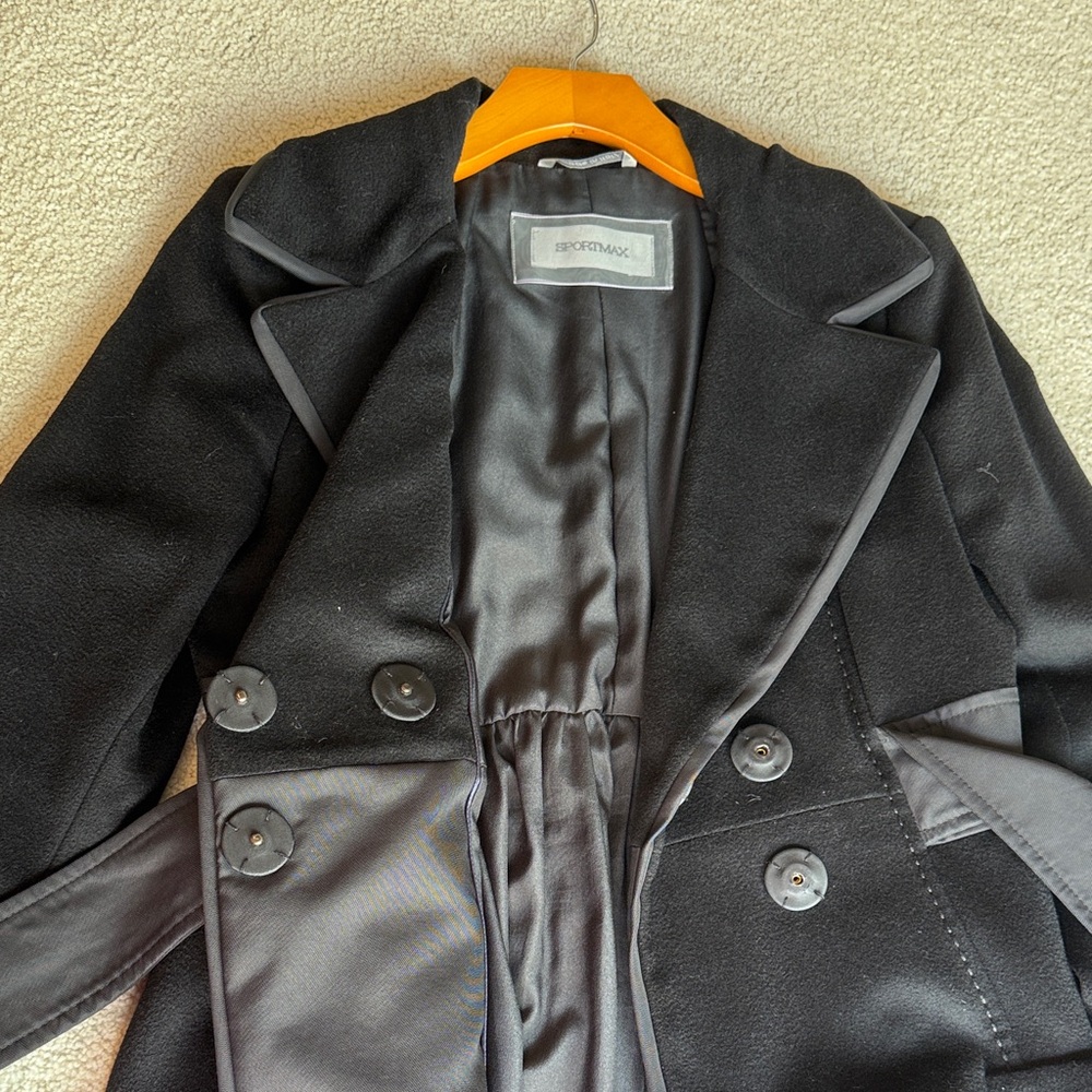 Sportmax Black Wool Coat - Picture 6 of 11